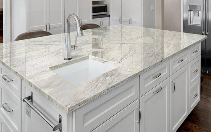 Granite and marble kitchen countertop application